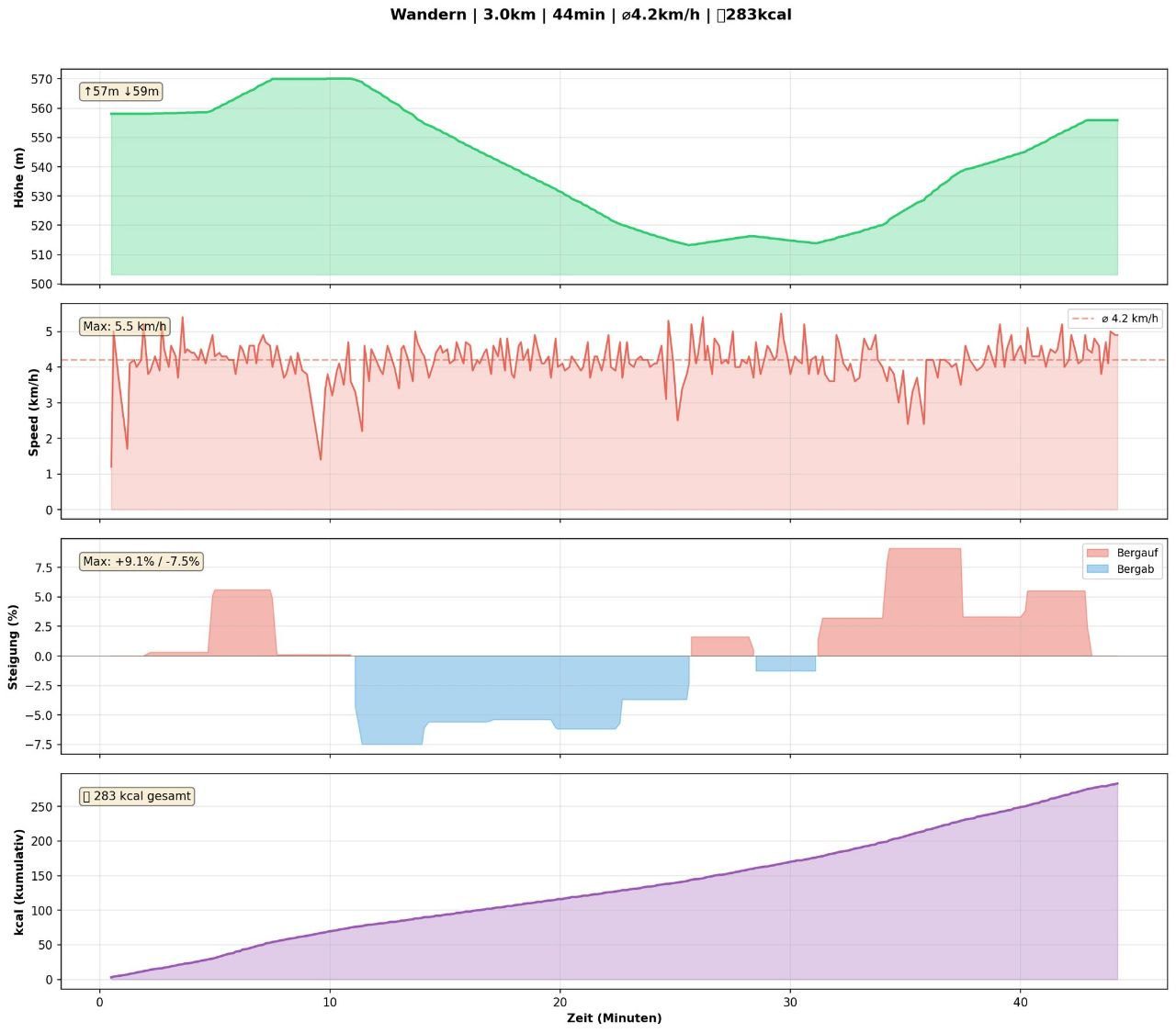 Sports-Tracker Beispiel Chart